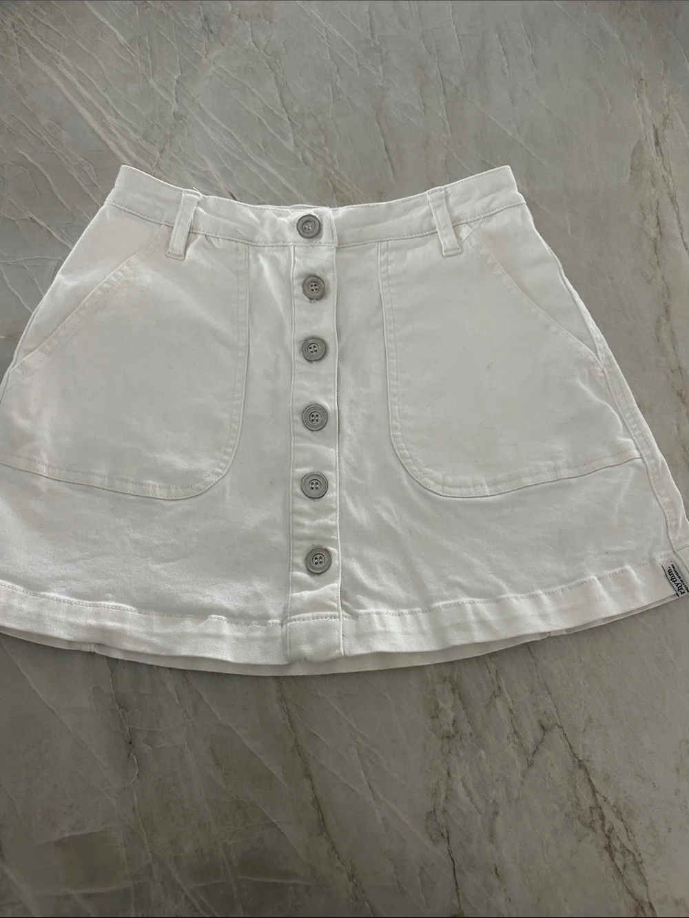 Rhythm. White Button-Front Mini Skirt